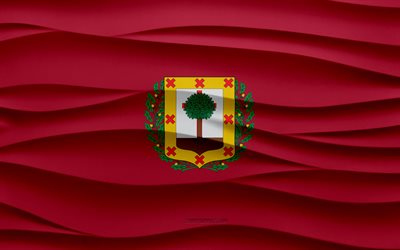 4k, bandeira da biscaia, 3d waves plaster background, textura de ondas 3d, símbolos nacionais espanhóis, dia da biscaia, províncias espanholas, bandeira de biscaia 3d, biscaia, espanha