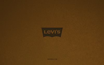 levis logo, 4k, herstellerlogos, levis -emblem, braune stein textur, levis, beliebte marken, levis -zeichen, brauner steinhintergrund