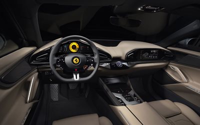 2023, Ferrari Purosangue, 4k, interior, inside view, front panel, Ferrari Purosangue interior, dashboard, new Purosangue 2023, Ferrari
