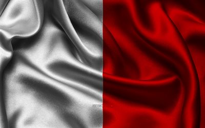 علم باري, 4k, المدن الإيطالية, أعلام الساتان, يوم باري, أعلام الساتان المتموج, مدن إيطاليا, باري, إيطاليا