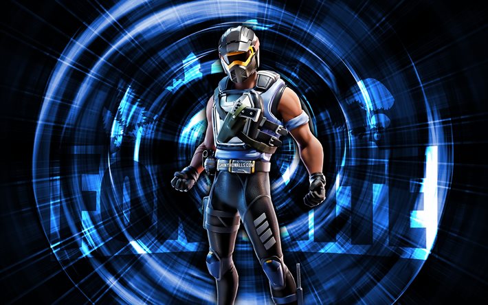 Wake Rider, 4k, blue abstract background, Fortnite, abstract rays, Wake Rider Skin, Fortnite Wake Rider Skin, Fortnite characters, Wake Rider Fortnite