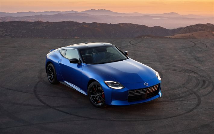 2023, nissan z, 4k, frontansicht, äußeres, blue sports coupé, blue nissan z, japanische sportwagen, nissan