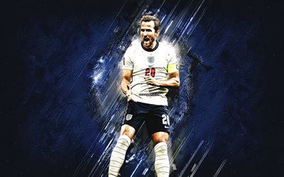 Harry Kane, Tottenham Hotspur, English football player, blue stone background, Premier League, England, football