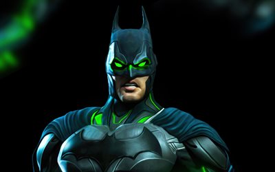 batman, 4k, arte 3d, superhéroes, ojos verdes, creativo, imágenes con batman, dc comics, batman 4k, batman 3d