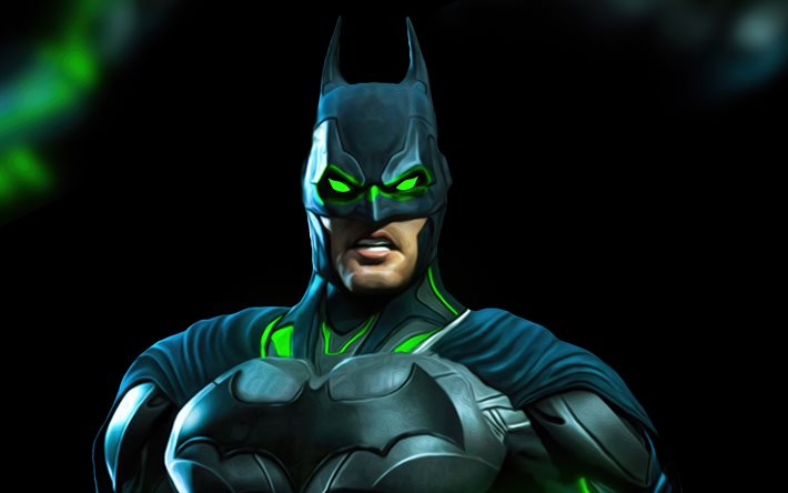 homem morcego, 4k, arte 3d, super-heróis, olhos verdes, criativo, fotos com o batman, dc comics, batman 4k, batman 3d