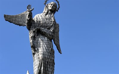 Virgin of El Panecillo, monument, Quito, Virgin of Quito, sculpture, Ecuador, Quito landmark, El Panecillo