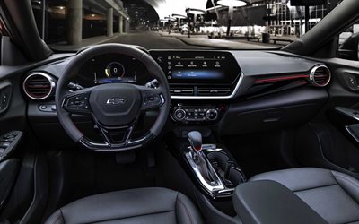 2022, Chevrolet Trax, inside view, interior, front panel, dashboard, Chevrolet Trax interior, american cars, Chevrolet