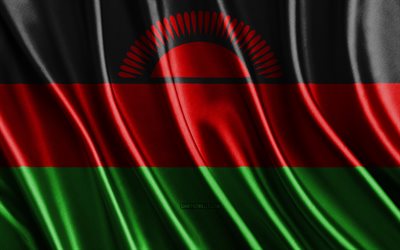 malavi bayrağı, 4k, ipek 3d bayraklar, afrika ülkeleri, malavi günü, 3d kumaş dalgaları, ipek dalgalı bayraklar, malavi ulusal sembolleri, malavi, afrika