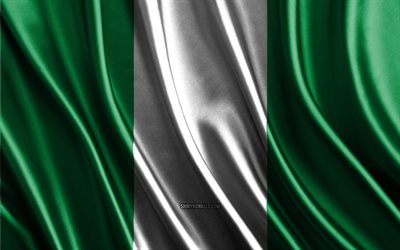 flagge von nigeria, 4k, 3d-seidenflaggen, länder afrikas, tag von nigeria, 3d-stoffwellen, nigerianische flagge, gewellte seidenflaggen, afrikanische länder, nigerianische nationalsymbole, nigeria, afrika