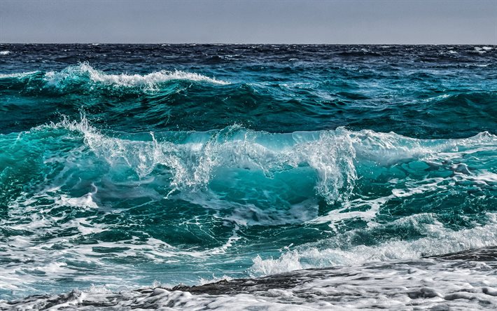 tempête, grosses vagues, mer, grosses vagues de la mer, vague, paysage marin, surf de la mer, côte, fond avec des vagues
