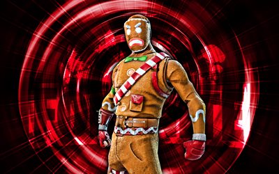 Merry Marauder, 4k, red abstract background, Fortnite, abstract rays, Merry Marauder Skin, Fortnite Merry Marauder Skin, Fortnite characters, Merry Marauder Fortnite