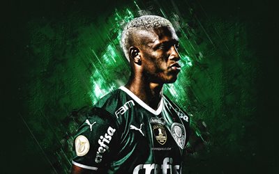 Danilo, Palmeiras, Brazilian footballer, portrait, green stone background, football, Danilo dos Santos de Oliveira, Brazilian Serie A