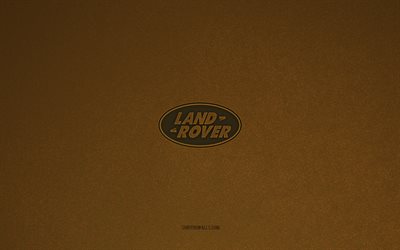 land rover-logo, 4k, autologos, land rover-emblem, braune steinstruktur, land rover, beliebte automarken, land rover-schild, brauner steinhintergrund