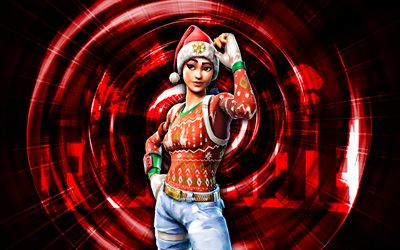 nog ops, 4k, fond abstrait rouge, fortnite, rayons abstraits, nog ops skin, fortnite nog ops skin, personnages fortnite, nog ops fortnite