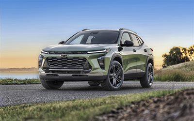 2024, Chevrolet Trax, 4k, front view, exterior, SUV, green Chevrolet Trax, new Trax 2023, american cars, Trax Activ, Chevrolet