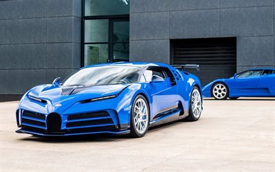 4k, Bugatti Centodieci, supercars, 2022 cars, Blue Bugatti Centodieci, hypercars, 2022 Bugatti Centodieci, french cars, Bugatti