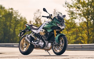 moto guzzi v100 mandello, 高速道路, 2022バイク, イタリアのオートバイ, スーパーバイク, green moto guzzi v100 mandello, 2022 moto guzzi v100 mandello, moto guzzi