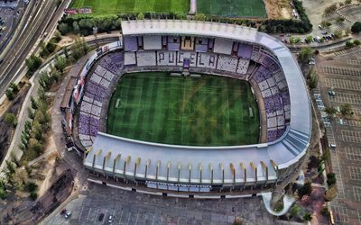 el estadio jose zorrilla, منظر أعلى, عرض جوي, استاد الوفولد الحقيقي, ملعب كرة القدم الإسباني, ليجا, كرة القدم, الوليد, إسبانيا, حقيقي الوليد