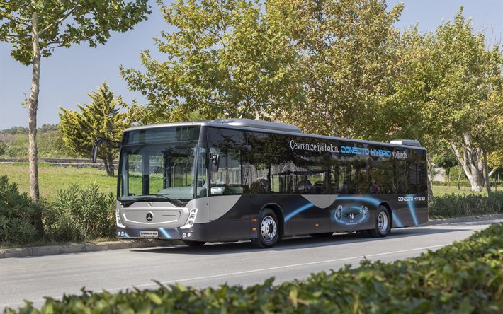 2022, mercedes-benz conecto, 4к, stadtbus, äußere, conecto hybrid, personenbusse, personenverkehr, öffentliche verkehrsmittel, neue busse, mercedes-benz