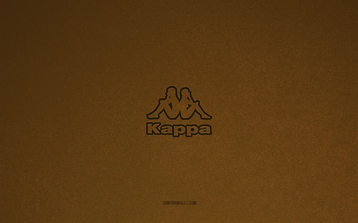 logotipo de kappa, 4k, logotipos de fabricantes, emblema de kappa, textura de piedra marrón, kappa, marcas populares, letrero de kappa, fondo de piedra marrón