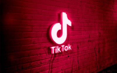tiktok neon logo, 4k, الأرجواني بريكوال, فن الجرونج, خلاق, شعار على السلك, tiktok purple logo, الشبكات الاجتماعية, شعار tiktok, العمل الفني, تيك توك