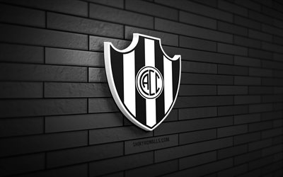 Central Cordoba 3D logo, 4K, black brickwall, Liga Profesional, soccer, argentine football club, Central Cordoba logo, Central Cordoba emblem, football, CA Central Cordoba, sports logo, Central Cordoba FC