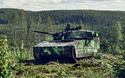véhicule de combat 90, véhicule de combat à chenilles suédois, stridfordon 90, strf90, véhicule de combat d'infanterie, véhicules blindés, strf9040c, véhicules blindés modernes