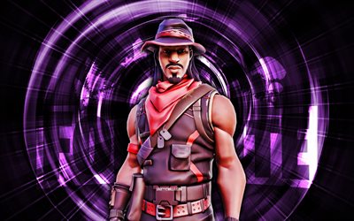 Desperado, 4k, violet abstract background, Fortnite, abstract rays, Desperado Skin, Fortnite Desperado Skin, Fortnite characters, Desperado Fortnite