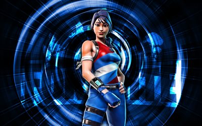 星条旗レンジャー, 4k, 青の抽象的な背景, フォートナイト, 抽象的な光線, 星条旗レンジャースキン, fortnite star spangled ranger スキン, フォートナイトのキャラクター, 星条旗レンジャー フォートナイト