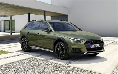 2022, Audi A4 Allroad Quattro, 4k, front view, exterior, green station wagon, green Audi A4 Allroad, new A4 Allroad 2022, german cars, Audi