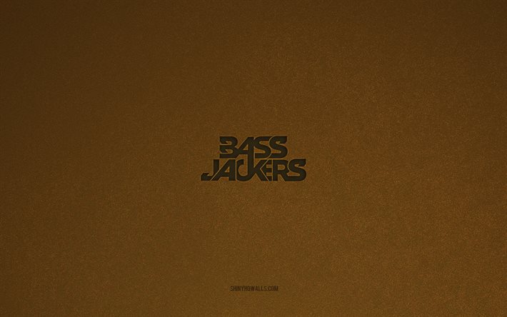 bassjackers logosu, 4k, müzik logoları, bassjackers amblemi, kahverengi taş doku, bassjackers, müzik markaları, bassjackers işareti, kahverengi taş arka plan