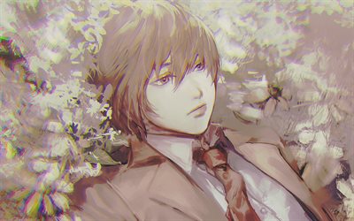 light yagami, death note, yagami raito, portrait, personnages de dessins animés, manga japonais, série death note, yagami light, personnages de death note