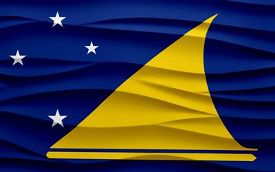 4k, bandeira de tokelau, 3d ondas de fundo de gesso, 3d textura de ondas, tokelau símbolos nacionais, dia de tokelau, países da oceania, 3d tokelau bandeira, tokelau, oceania