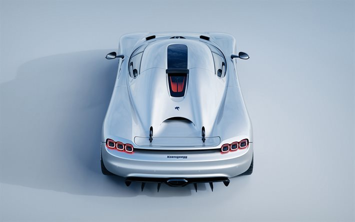 2023, Koenigsegg CC850, 4k, top view, exterior, hypercar, silver Koenigsegg CC850, luxury cars, supercar, CC850, Koenigsegg