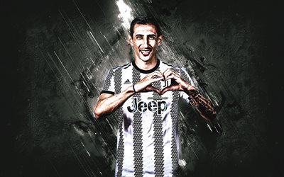 Angel Di Maria, Juventus FC, portrait, white stone background, Di Maria Juve, Serie A, Italy, football, Argentinean football player