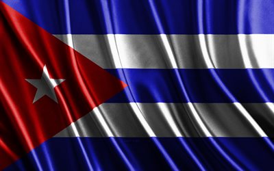 Flag of Cuba, 4k, silk 3D flags, Countries of North America, Day of Cuba, 3D fabric waves, Cuban flag, silk wavy flags, Cuba flag, North American countries, Cuban national symbols, Cuba, North America