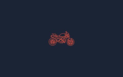 linear motorcycle, 4k, minimal, creative, gray backgrounds, superbikes, motorcycle minimalism