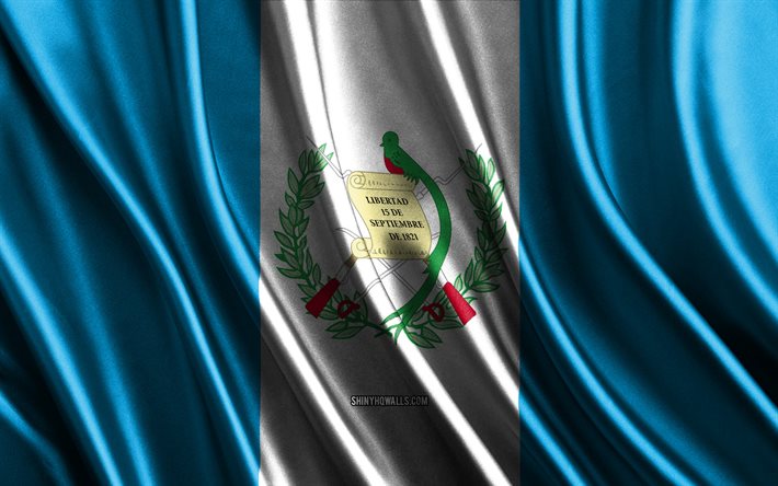 グアテマラの国旗, 4k, 絹の 3d 旗, 北米の国, グアテマラの日, 3dファブリックウェーブ, グアテマラの旗, 絹の波状の旗, 北米諸国, グアテマラの国のシンボル, グアテマラ, 北米
