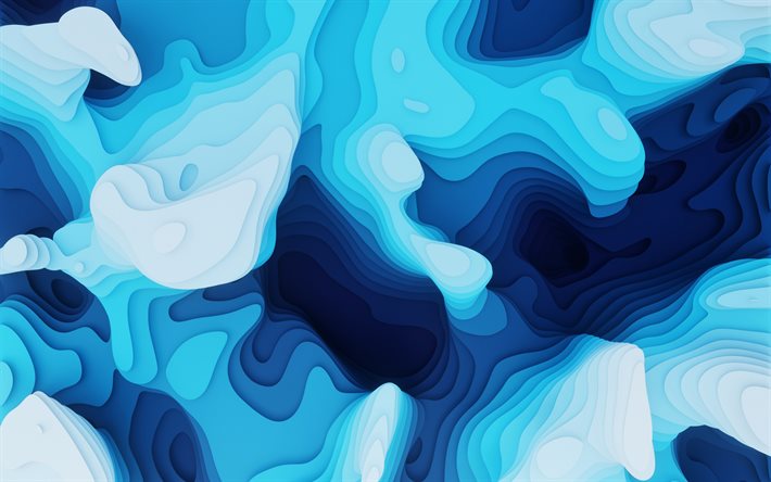 mavi 3d arka planlar, 4k, dalgalı desenler, 3d dalgalar, yaratıcı, resimler, mavi 3d dalgalar, dalgalı 3d arka planlar
