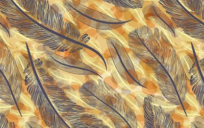 abstract feathers, 4k, abstract backgrounds, feathers patterns, background with feathers, abstract feathers background, feathers, gray feathers