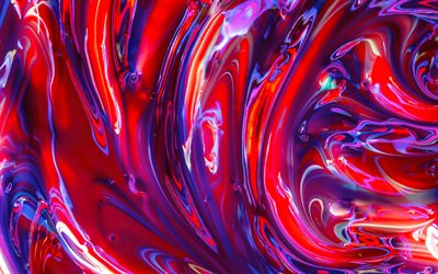 紫色の 3 d 波, 4k, 液体アート, クリエイティブ, 紫の抽象的な背景, 波の背景, 抽象的な波, 液体パターン, 3d 波