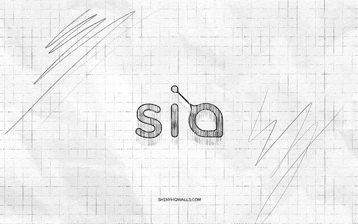 Siacoin sketch logo, 4K, checkered paper background, Siacoin black logo, cryptocurrencies, logo sketches, Siacoin logo, pencil drawing, Siacoin