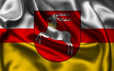 bandeira de lubelskie, 4k, voivodias polonesas, bandeiras de cetim, dia de lubelskie, bandeiras de cetim onduladas, voivodias da polônia, lubelskie, polônia