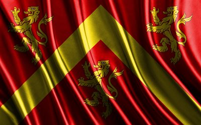 Flag of Anglesey, 4k, silk 3D flags, Counties of Wales, Day of Anglesey, 3D fabric waves, Anglesey flag, silk wavy flags, Europe, welsh counties, Anglesey fabric flag, Anglesey, Wales
