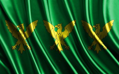 Flag of Caernarfonshire, 4k, silk 3D flags, Counties of Wales, Day of Caernarfonshire, 3D fabric waves, Caernarfonshire flag, silk wavy flags, Europe, welsh counties, Caernarfonshire fabric flag, Caernarfonshire, Wales