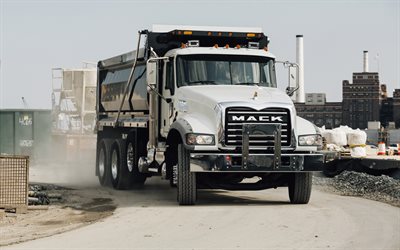 4k, mack granite 8x4 dump truck, factory, lkw, caminhões de 2006, transporte de carga, caminhões de despejo, 2006 mack granite, caminhões, caminhões americanos, mack