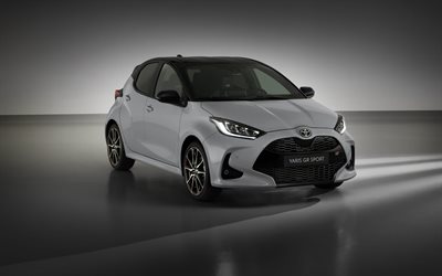 2022, Toyota Yaris GR, 4k, front view, exterior, gray hatchback, gray Toyota Yaris, japanese cars, hatchbacks, Toyota