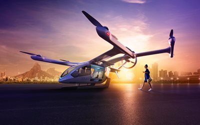 evtol, 電気垂直の離陸と着陸, 電気航空機, エアタクシー, 都市の空気移動度, embraer eve air mobility