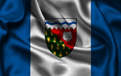 bandera de territorios del noroeste, 4k, provincias canadienses, banderas de satén, día de los territorios del noroeste, bandera de los territorios del noroeste, banderas de satén ondulados, provincias de canadá, territorios del noroeste, canadá