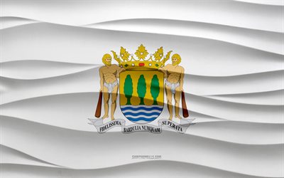 4k, drapeau de gipuzkoa, 3d waves fond de plâtre, drapeau gipuzkoa, texture 3d waves, symboles nationaux espagnols, jour de gipuzkoa, provinces espagnoles, drapeau 3d gipuzkoa, gipuzkoa, espagne
